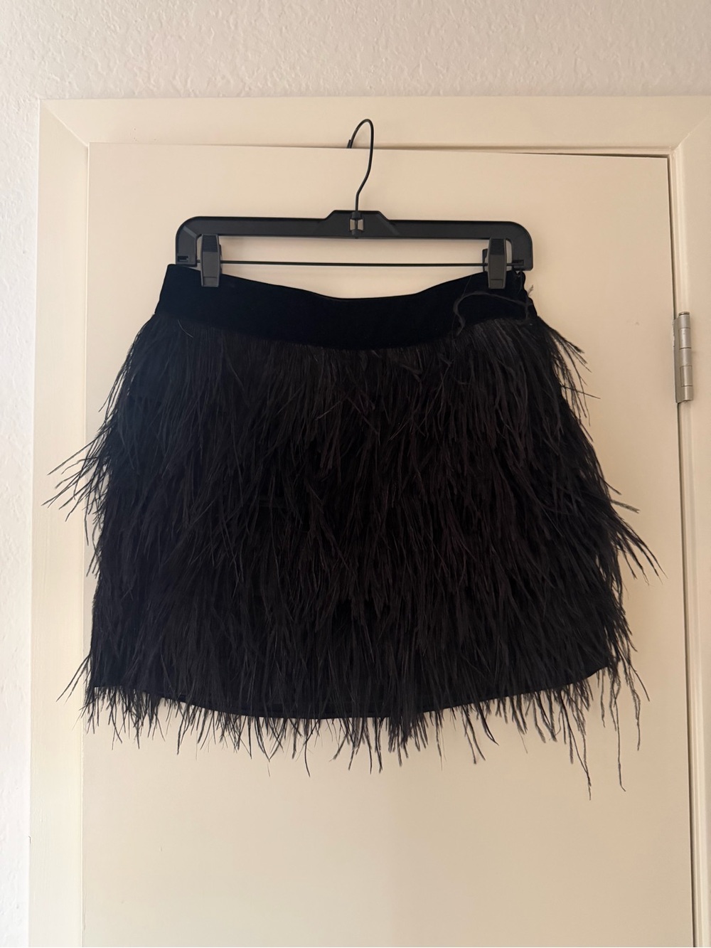 Sam Edelman Black Feather Mini Skirt